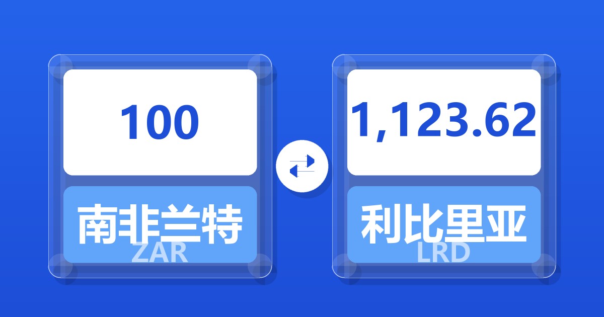 100南非兰特兑利比里亚元