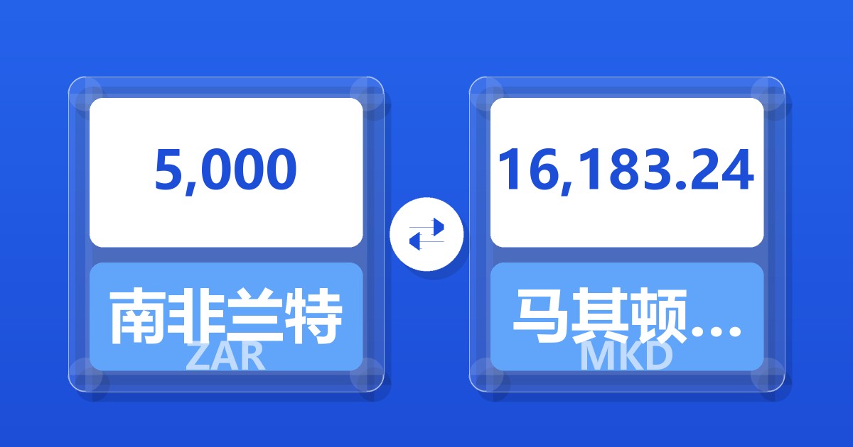 5,000南非兰特兑马其顿第纳尔