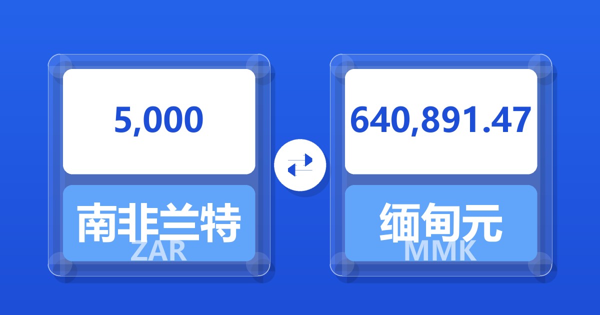 5,000南非兰特兑缅甸元