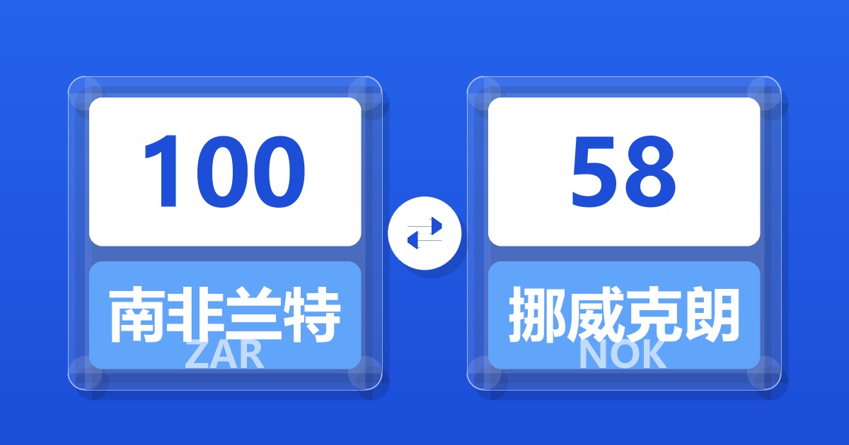 100南非兰特兑挪威克朗