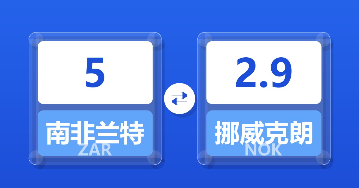 5南非兰特兑挪威克朗