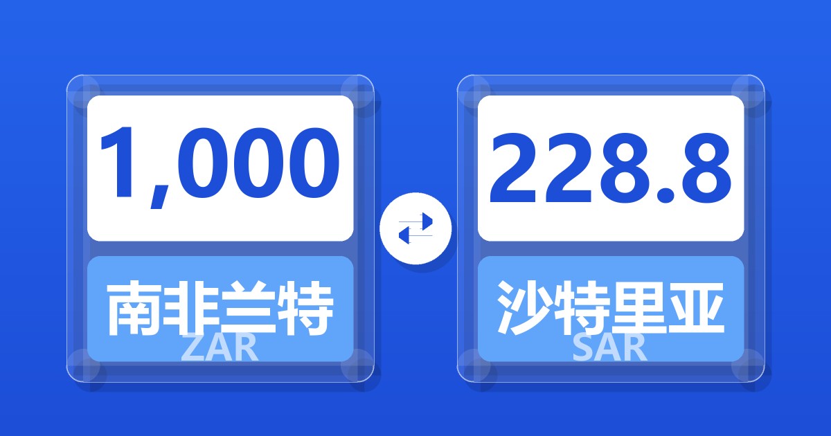 1,000南非兰特兑沙特里亚尔
