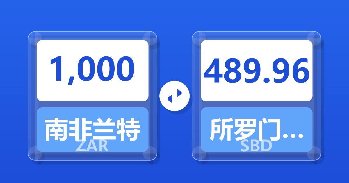 1,000南非兰特兑所罗门群岛元