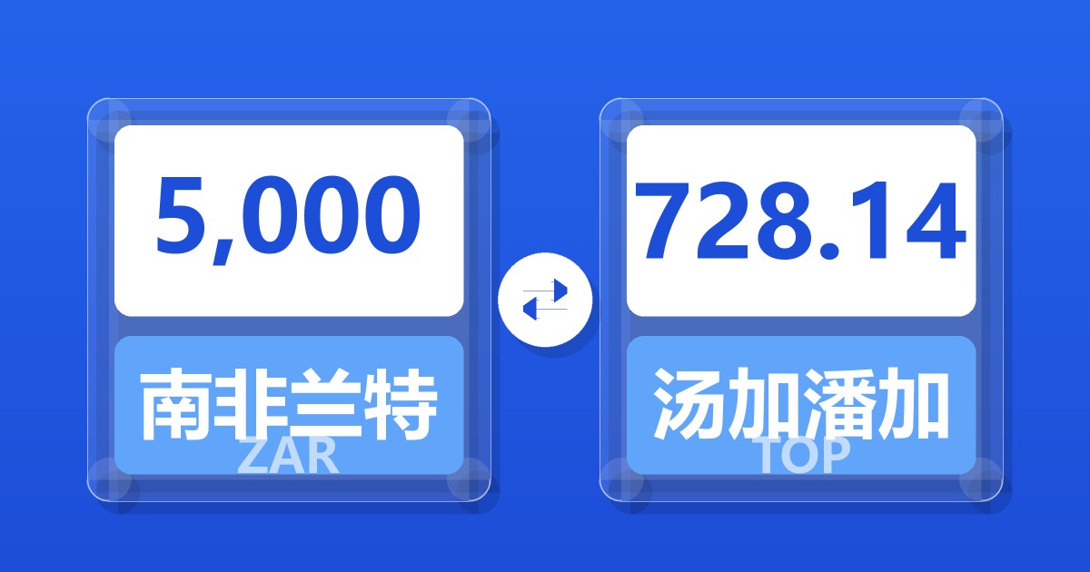5,000南非兰特兑汤加潘加