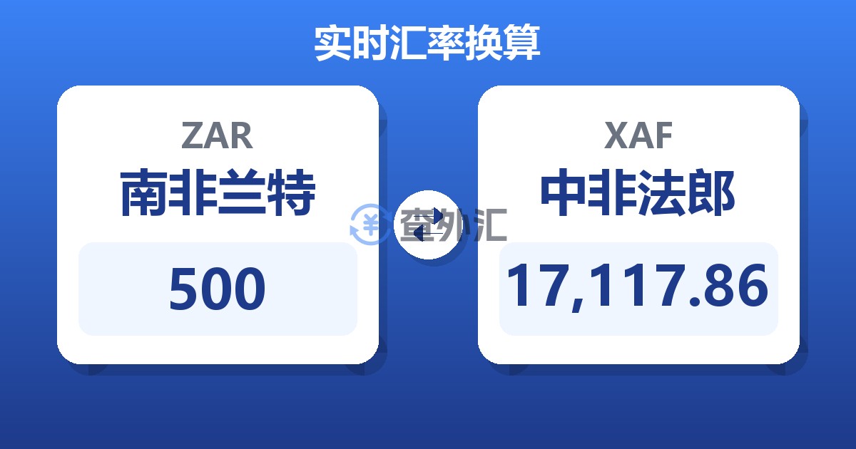 500南非兰特兑中非法郎