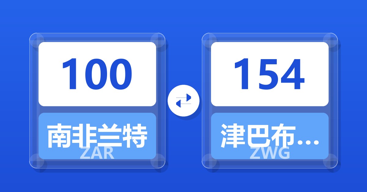 100南非兰特兑津巴布韦元（新）
