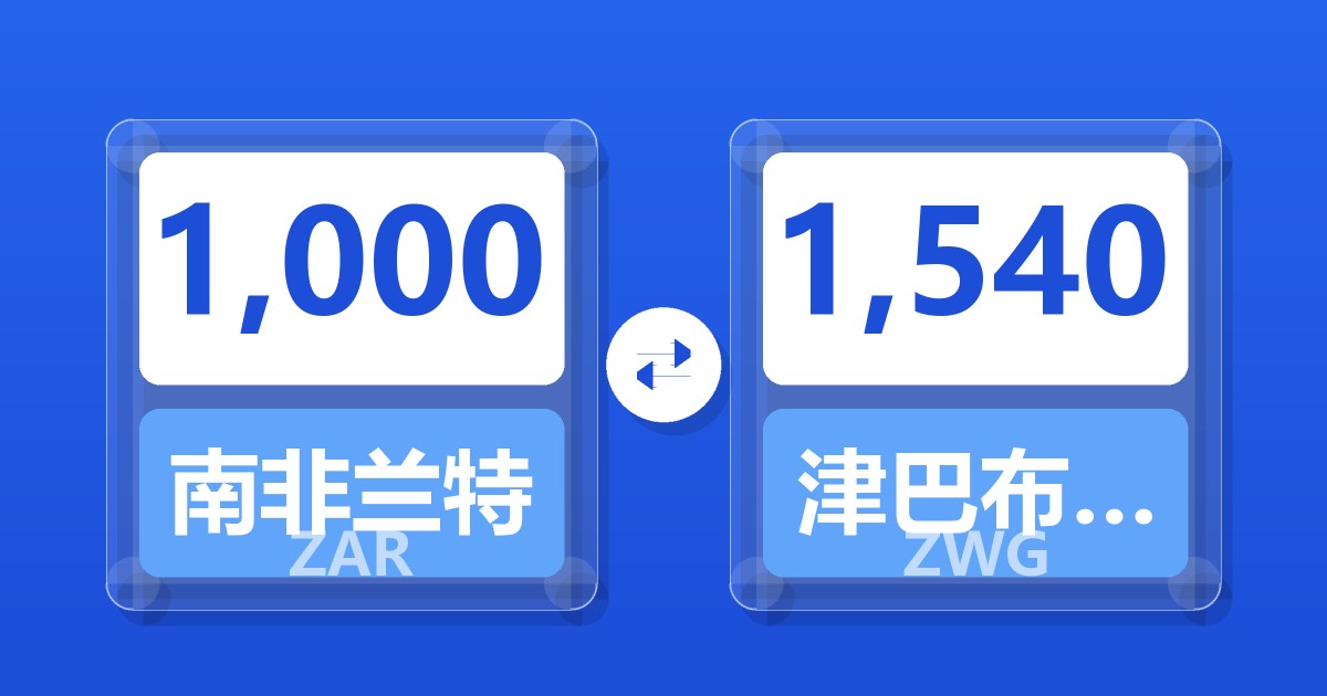 1,000南非兰特兑津巴布韦元（新）