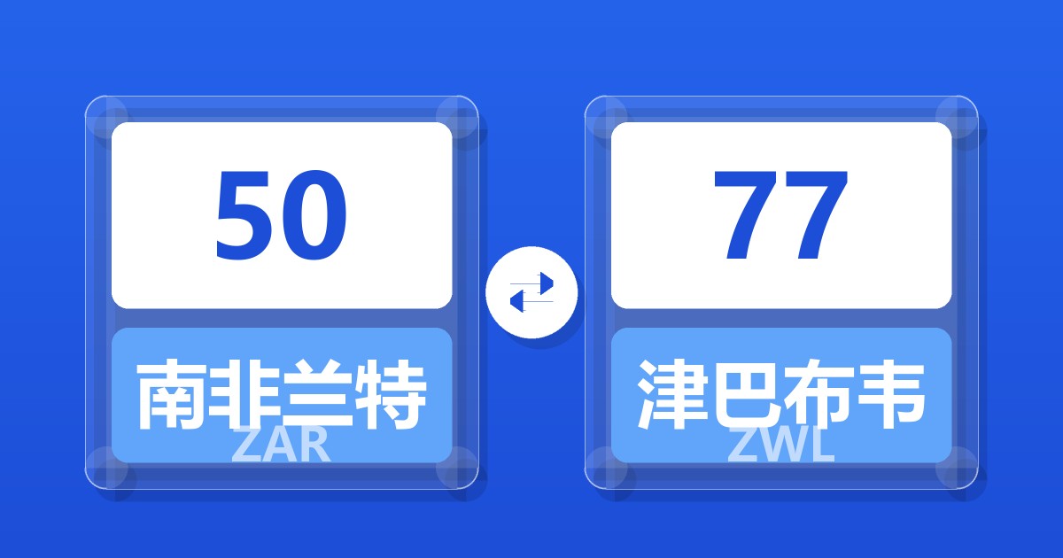 50南非兰特兑津巴布韦元