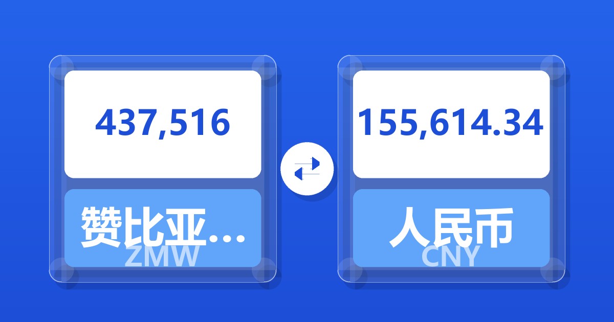437,516赞比亚克瓦查兑人民币