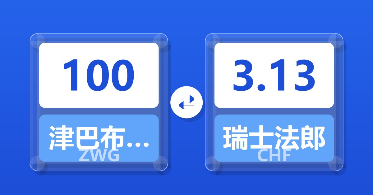 100津巴布韦元（新）兑瑞士法郎