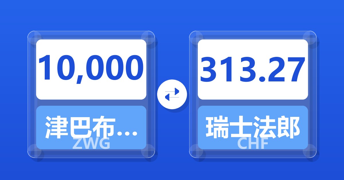 10,000津巴布韦元（新）兑瑞士法郎