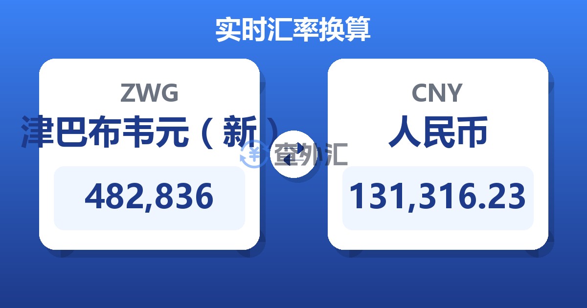 482,836津巴布韦元（新）兑人民币