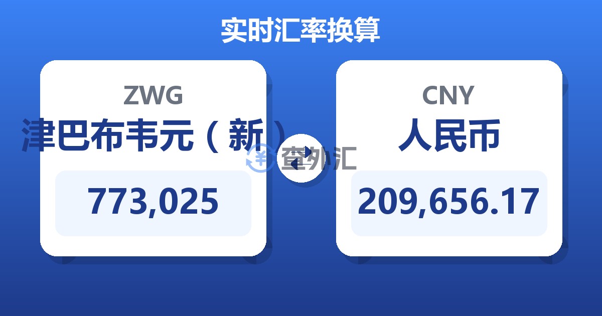 773,025津巴布韦元（新）兑人民币