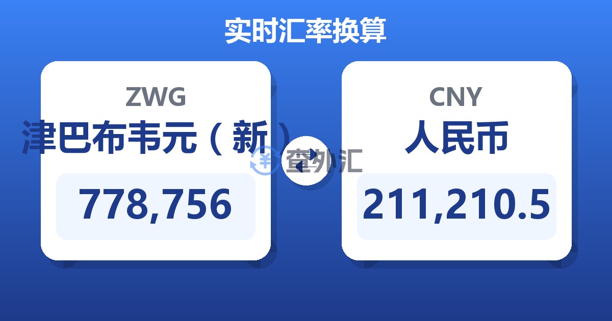 778,756津巴布韦元（新）兑人民币