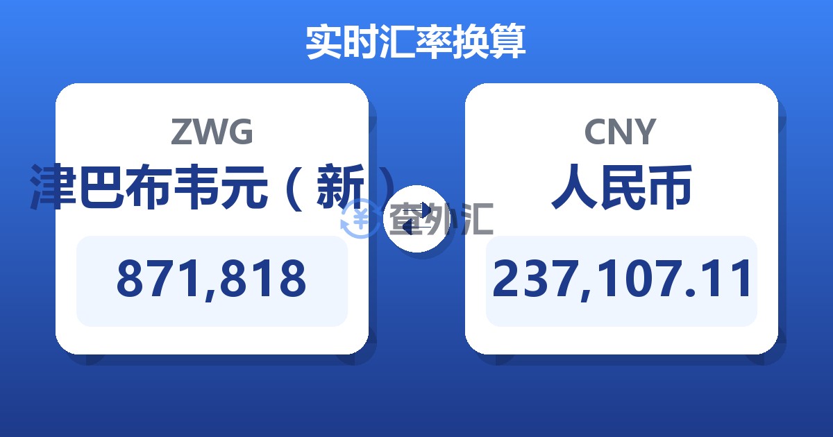 871,818津巴布韦元（新）兑人民币