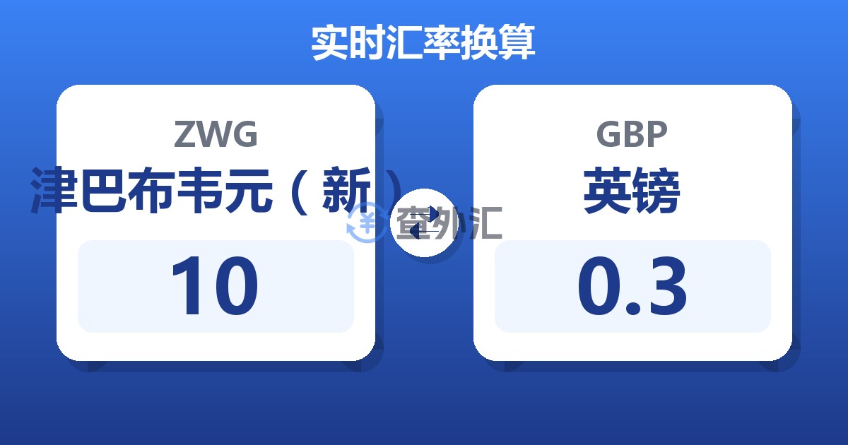 10津巴布韦元（新）兑英镑