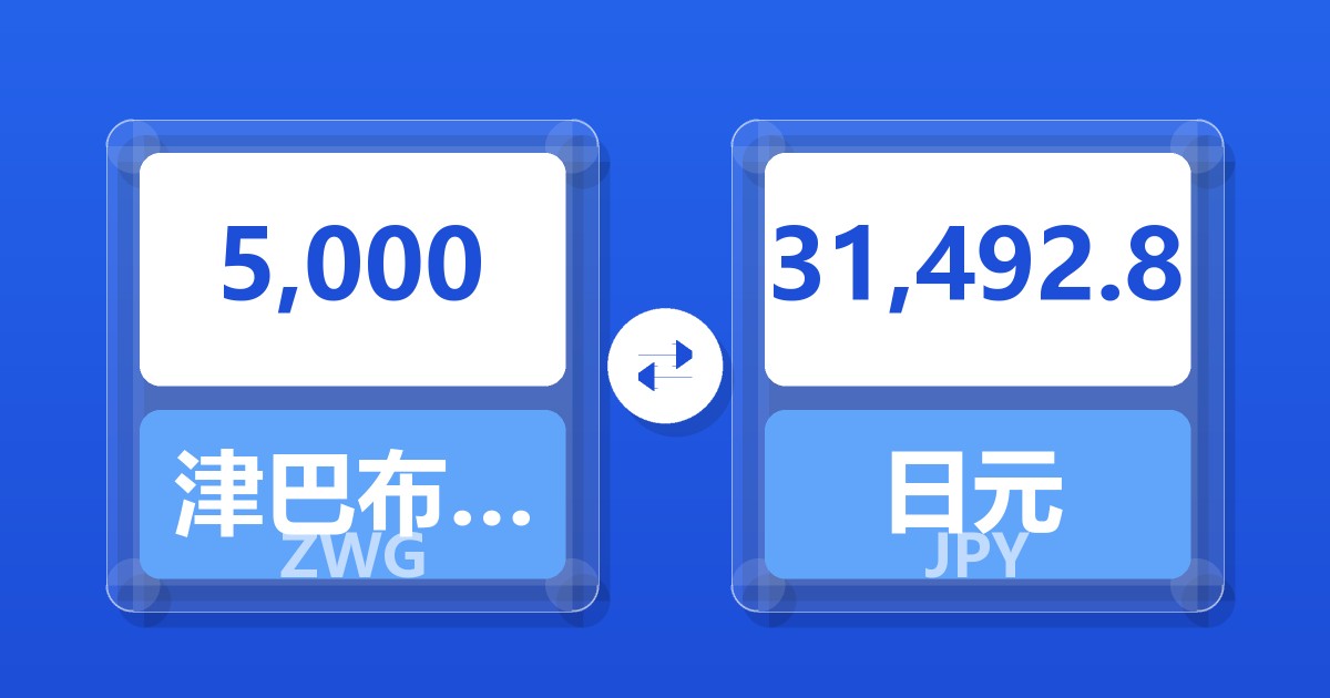 5,000津巴布韦元（新）兑日元