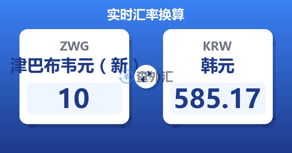 10津巴布韦元（新）兑韩元