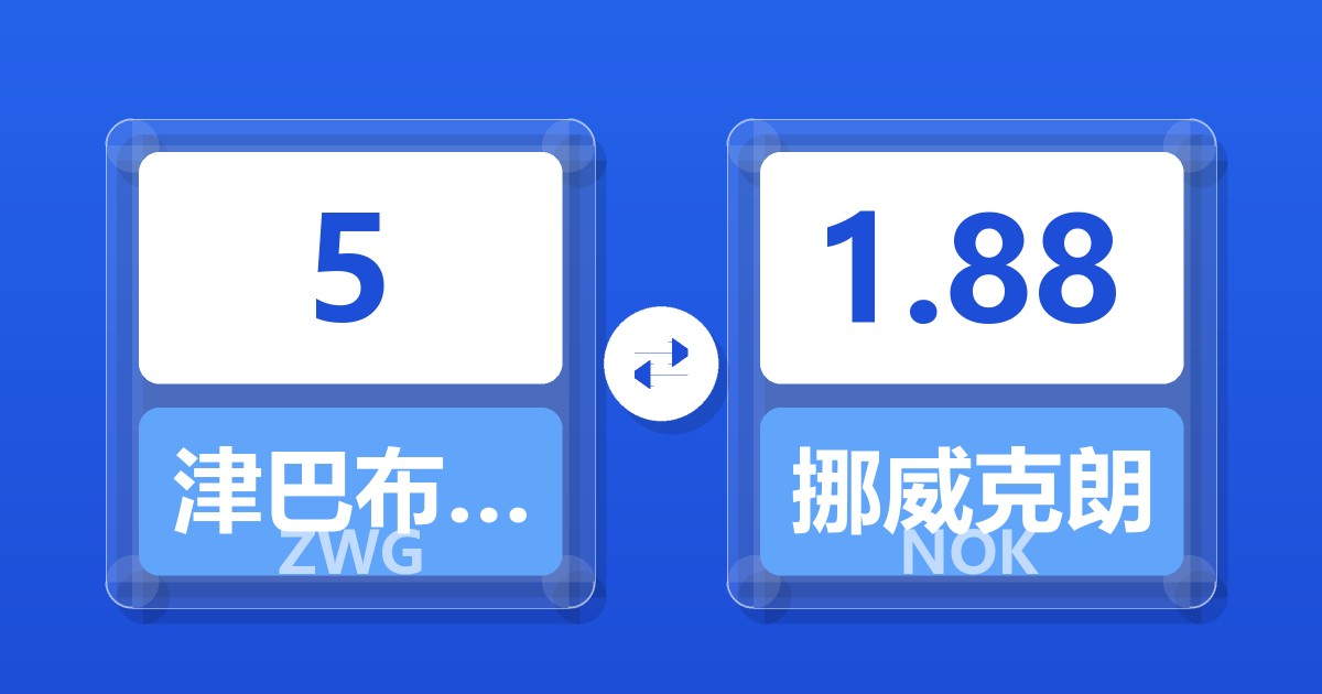 5津巴布韦元（新）兑挪威克朗