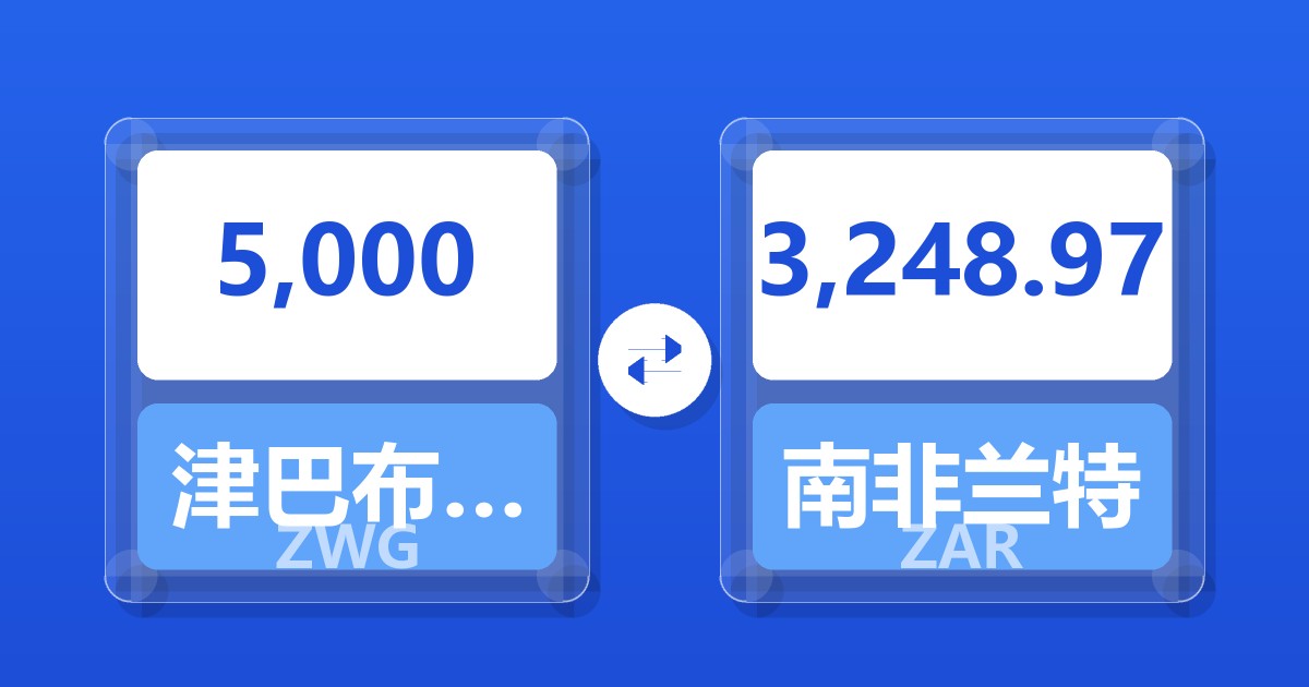 5,000津巴布韦元（新）兑南非兰特