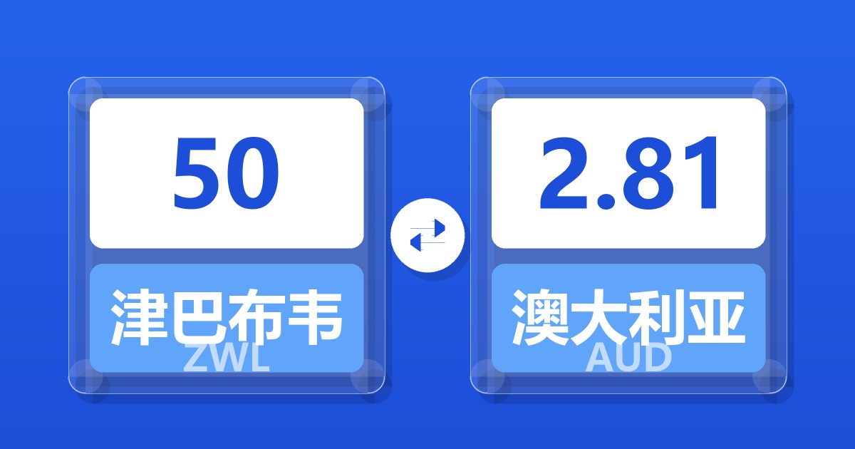 50津巴布韦元兑澳大利亚元