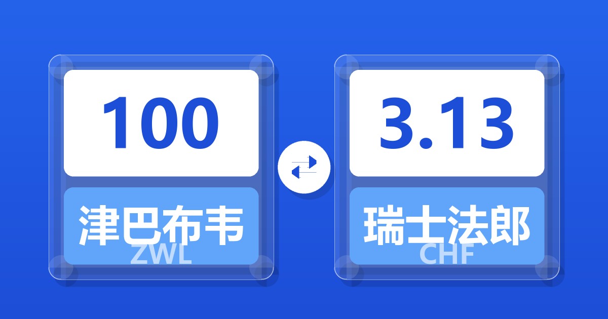 100津巴布韦元兑瑞士法郎