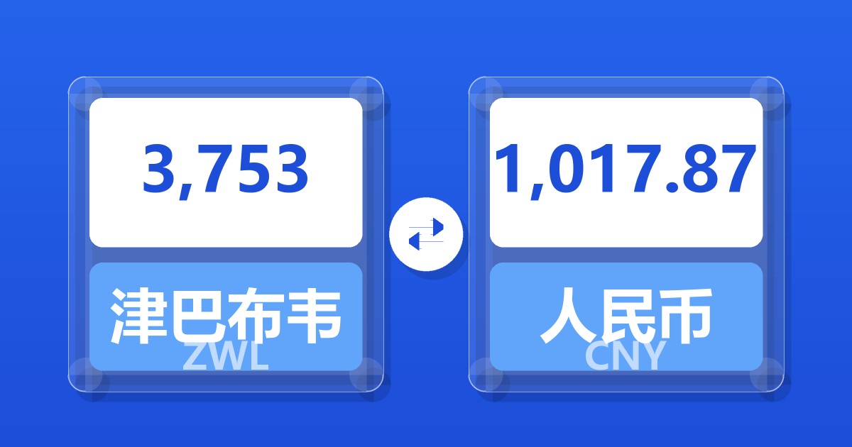 3,753津巴布韦元兑人民币