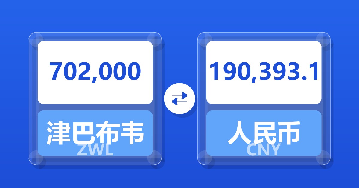 702,000津巴布韦元兑人民币