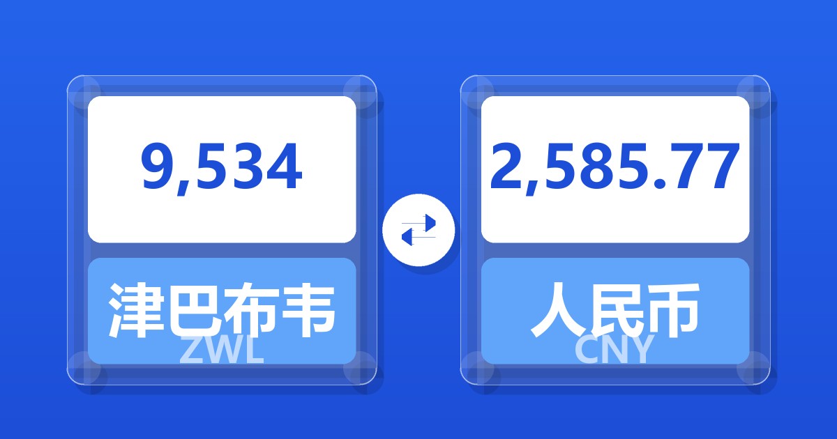 9,534津巴布韦元兑人民币
