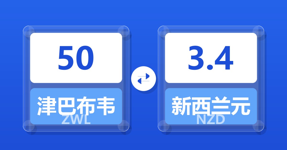 50津巴布韦元兑新西兰元