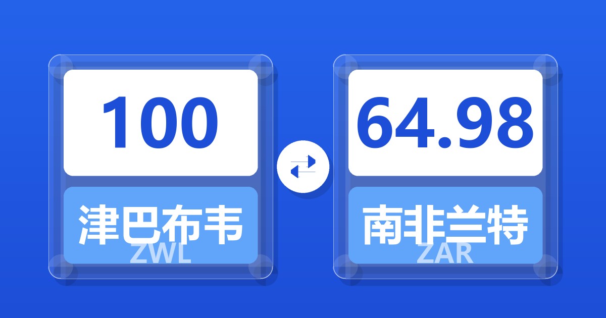 100津巴布韦元兑南非兰特