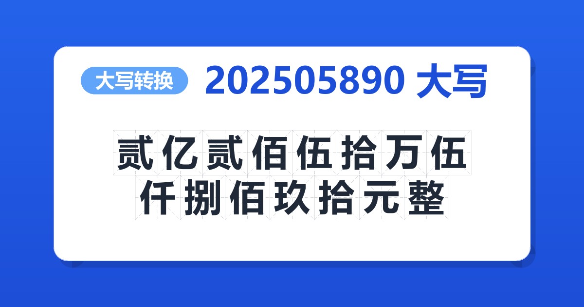 202505890大写 贰亿贰佰伍拾万伍仟捌佰玖拾元整