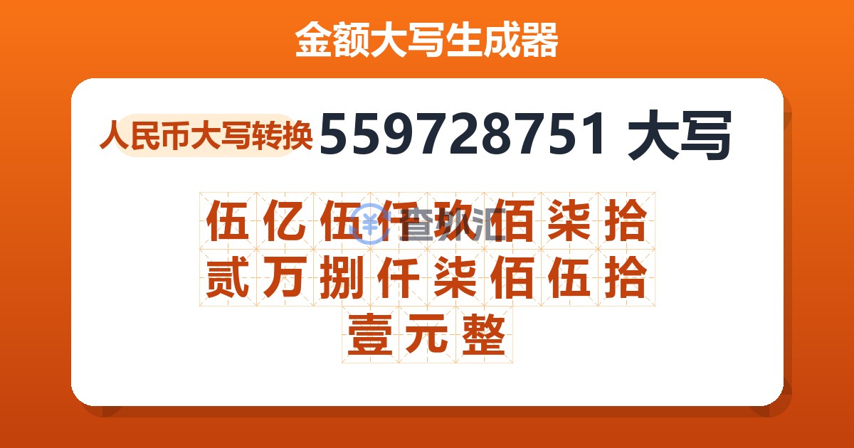 559728751大写 伍亿伍仟玖佰柒拾贰万捌仟柒佰伍拾壹元整