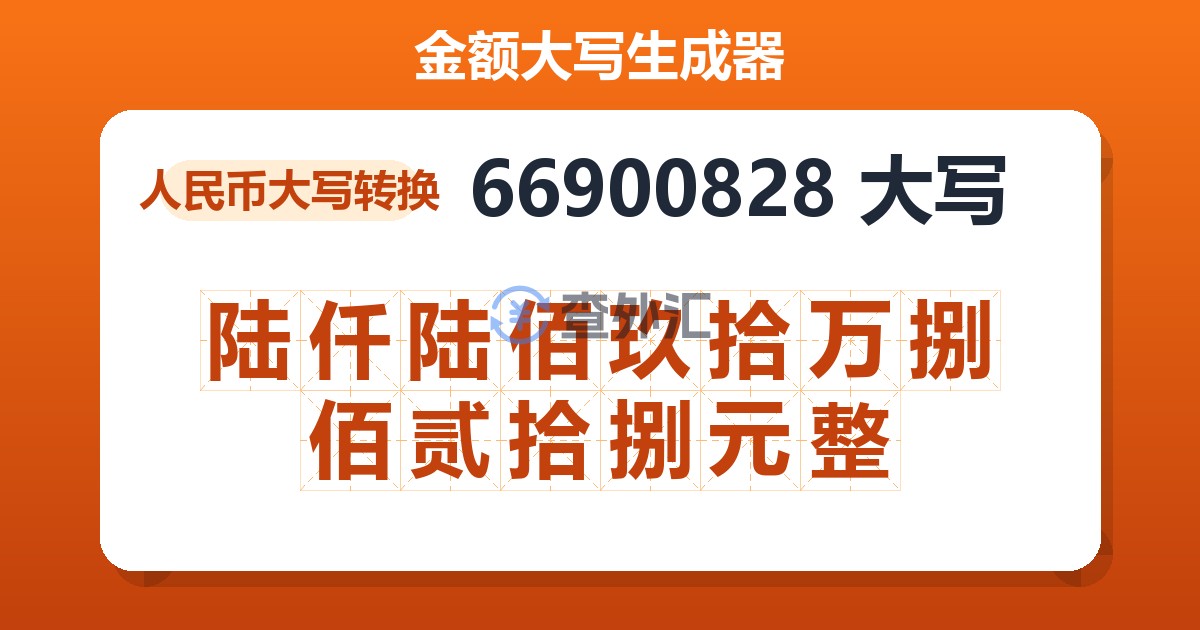 66900828大写 陆仟陆佰玖拾万捌佰贰拾捌元整