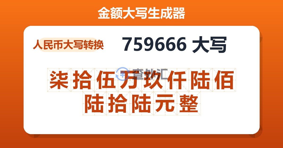 759666大写 柒拾伍万玖仟陆佰陆拾陆元整